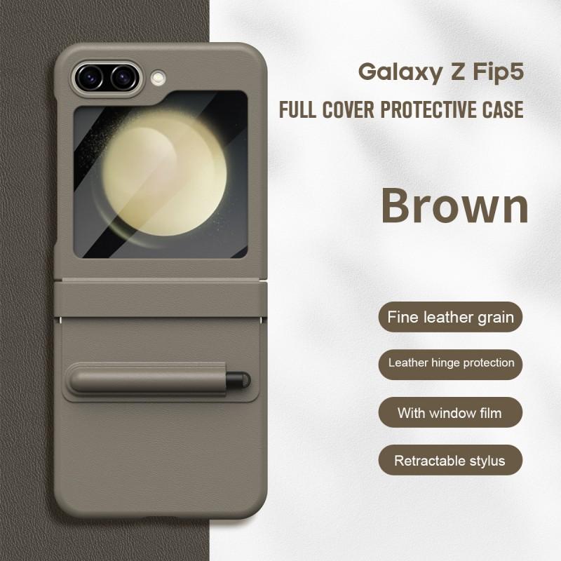 Galaxy Z Flip 6 FE Case With Pen Slot Full Coverage PC Shell Protective Cover 6/7 5 4 3