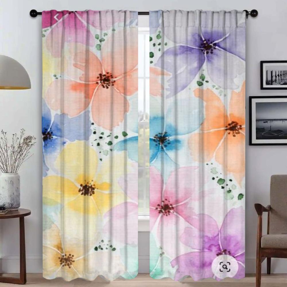 Curtains for Living Room Curtain for Room 2 Panel Beauty Flowers Home Interior Curtains Shades Partition Halloween Decoration