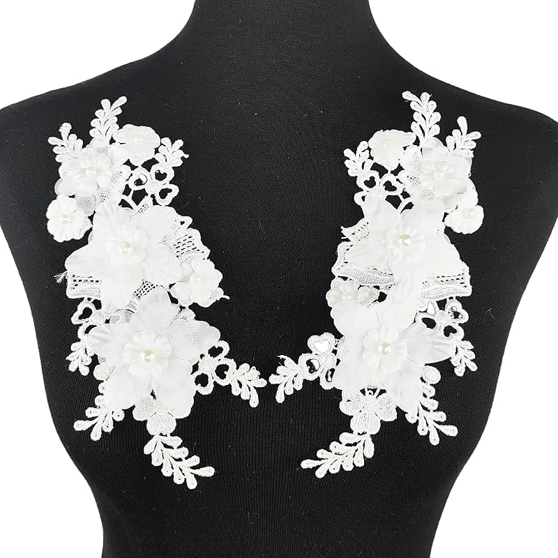 1 пара кружевных аппликаций с цветами, расшитых бисером и стразами, пришивные вышитые нашивки, аппликации для декора свадебного платья, DIY шитье, рукоделие, украшение, черные 9,2 x