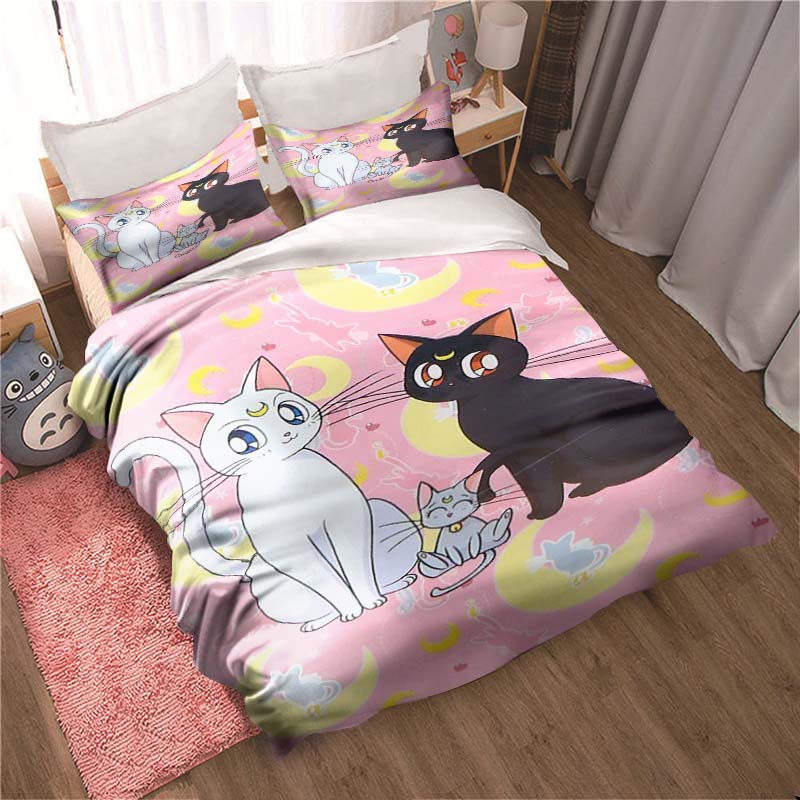 3PC Sailor Moon Anime Cartoon Three-Piece Deluxe Bedding Set, Including Large and King Sizes, Perfect As A Holiday Gift.22