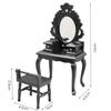1:12 Dollhouse Miniature Wooden Makeup Dressing Table With Stool Dressing Cabinet Storage Cabinet Dolls Bedroom Bathroom Furniture Decor