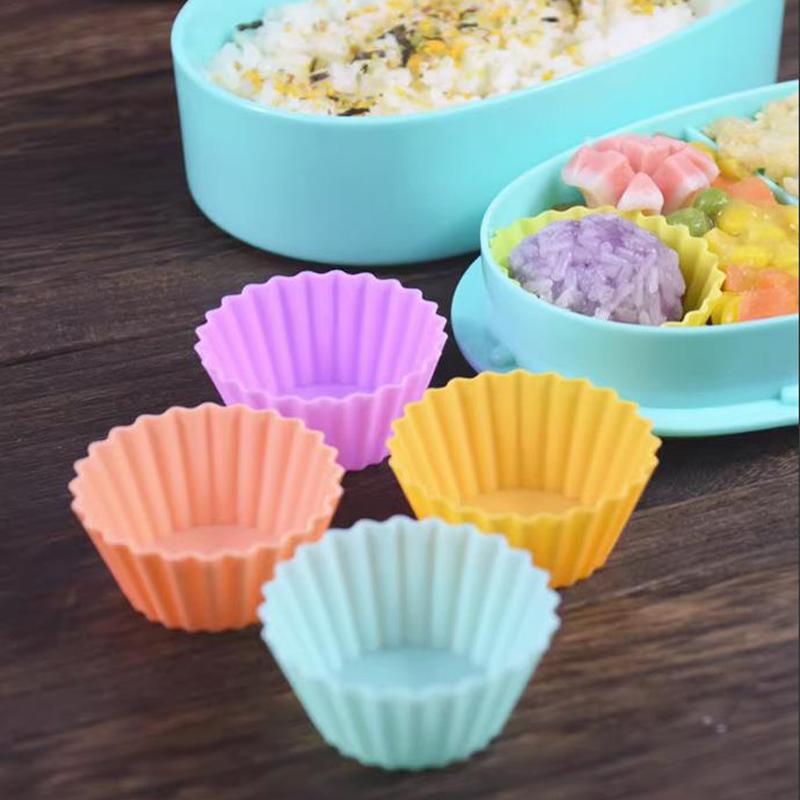3Pcs Bento Divider Cup Easy Clean Mould Reusable Cake Mold Dessert Sushi Separate Storage Accessories Food Lunch Box Liner