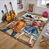 Anime Crossover Heroes On Ship Patterned Carpet, Non Slip Mat Suitable for Living Room and Bedroom Sofas