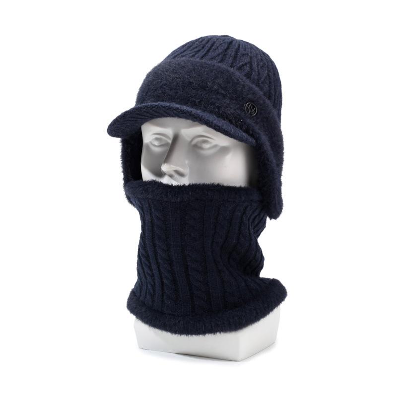 Шапка для старика, мужская зимняя теплая вязаная шерстяная шапка для пожилых отцов, зимняя бархатная шапка-ушанка