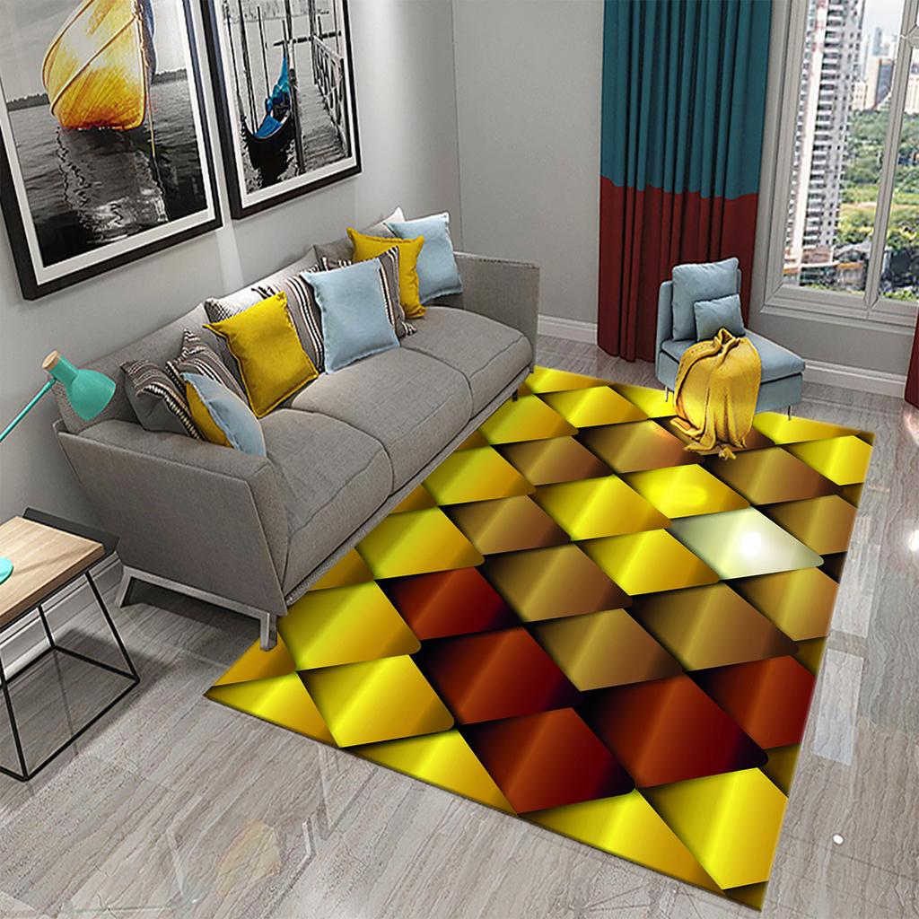 Черный 3D сотовый ковер с абстрактным геометрическим ковриком для мужчин-подростков, художественные коврики с пространственной геометрией, декор для спальни, гостиной, напольный коврик