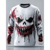 Осенне-зимний топ с длинным рукавом с 3D-принтом, мужская модная футболка свободного кроя с принтом в стиле хоррор с длинным рукавом
