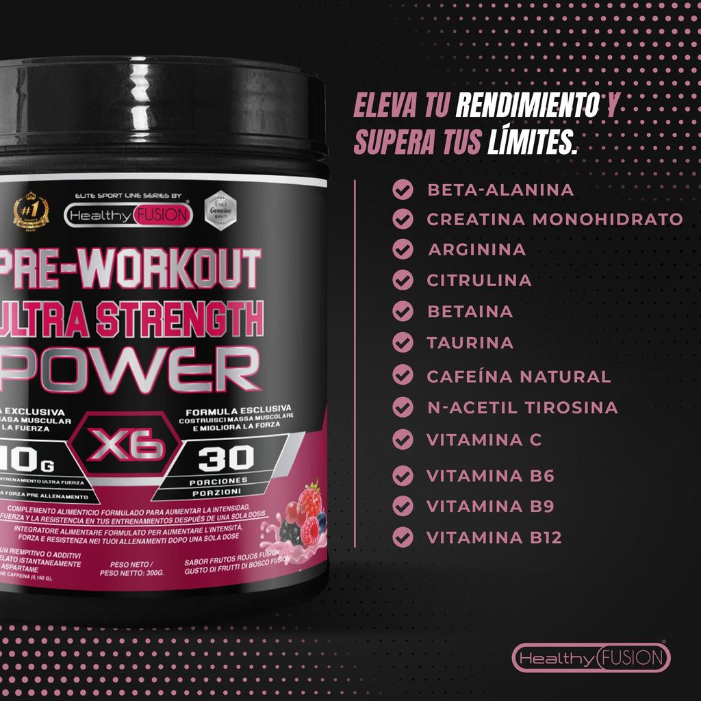 Pre-Workout Energy Drink | Powerful Pre-Workout with Creatine | Beta-Alanine, Taurine, Caffeine, and Vitamins | 300g Red Berries