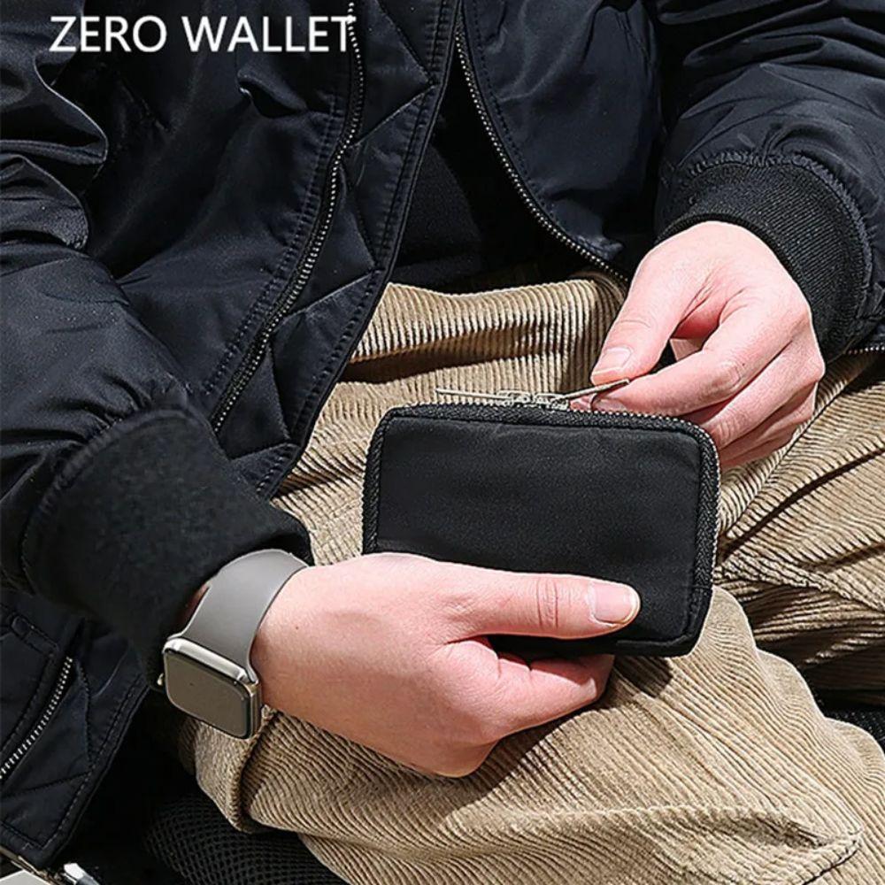 Card Holder Men Wallet Portable Mini Earbuds Storage Bag Square Nylon Coin Purse  Women