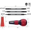 [Amazon.co.jp Exclusive] VESSEL (VESSEL) Ball Grip Replacement Screwdriver Household (Red) Plus, ...