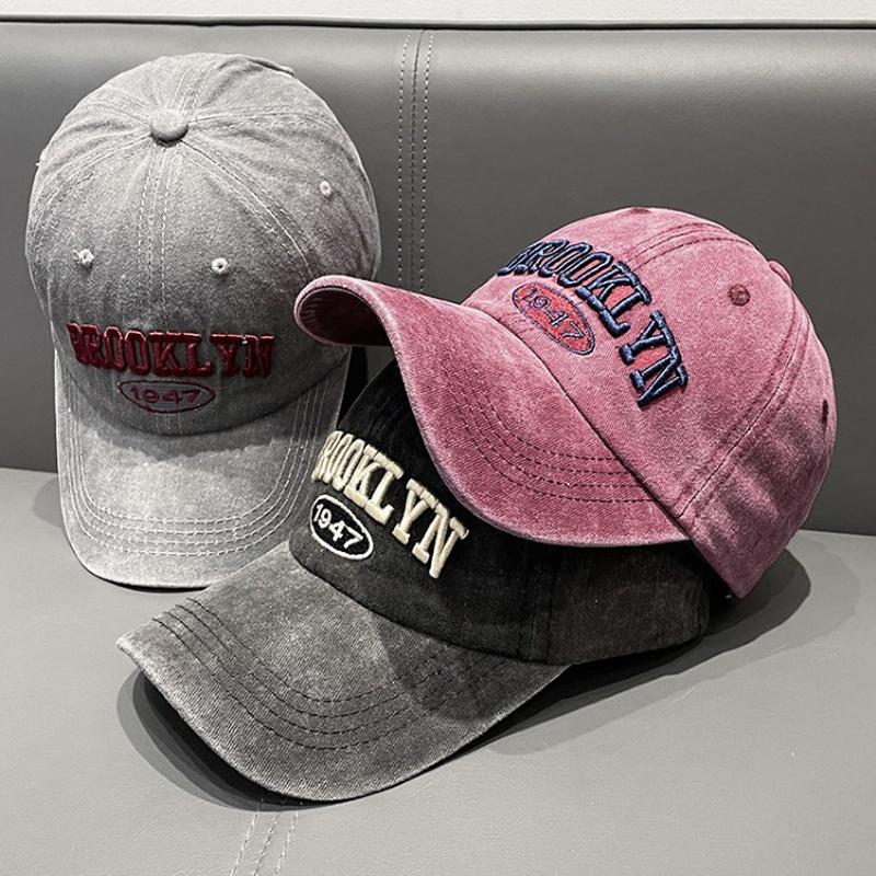 2023 New Letter Brook Baseball Caps for Womem Men Adjustable Casual Embroidered Wash Cotton Sun Hats Unisex Visor Hats