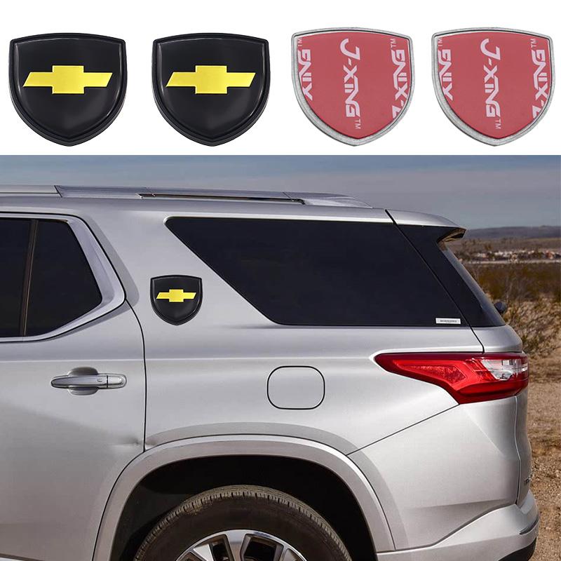 AABJX1 1pcs Chevrolet 3D 38mm metal Car Fender side logo Car door Rear Bumper tail door Emblem car door sticker Accessories