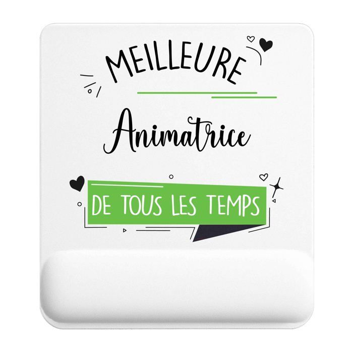 Tapis de souris - PLANETEE - Animatrice Meilleure temps femme - Multicolore - 22x18 cm - 3 mm antidérapant