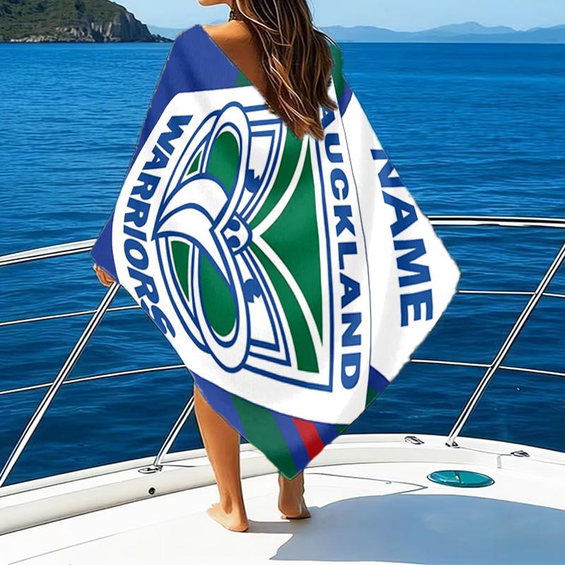 1pc Football34 Beach Towel with Custom Name, Beach/Swimming/Bath/Picnic/Camping Towel, Suitable for Seaside Beaches