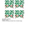 4Pcs Headband with Snowflake Decor Sparkling Number 2026 Hair Hoop Glasses Festive Christmas Party Accessory