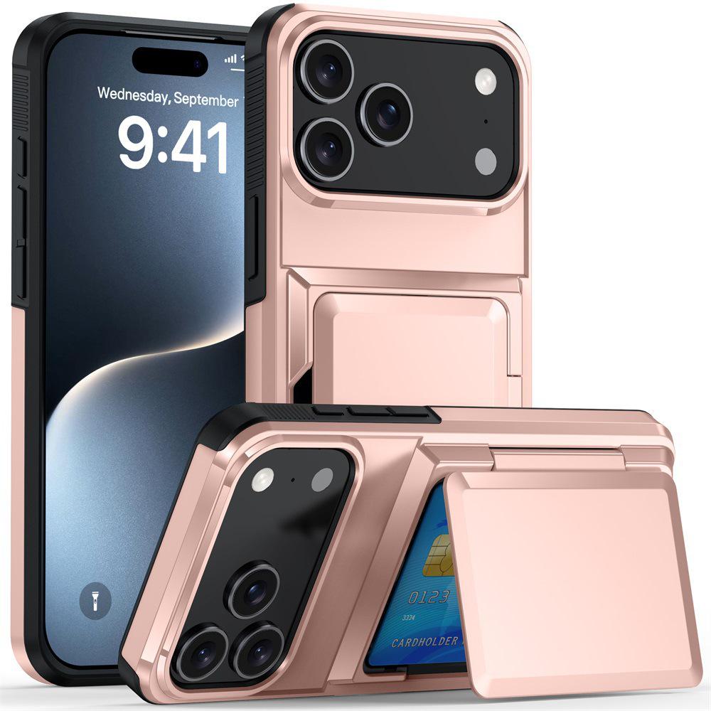 Кошелек-чехол для iPhone 17 Pro Max со слотом для карт и откидной подставкой - Подходит для Apple 16, 14, 15; Трансграничный ударопрочный дизайн