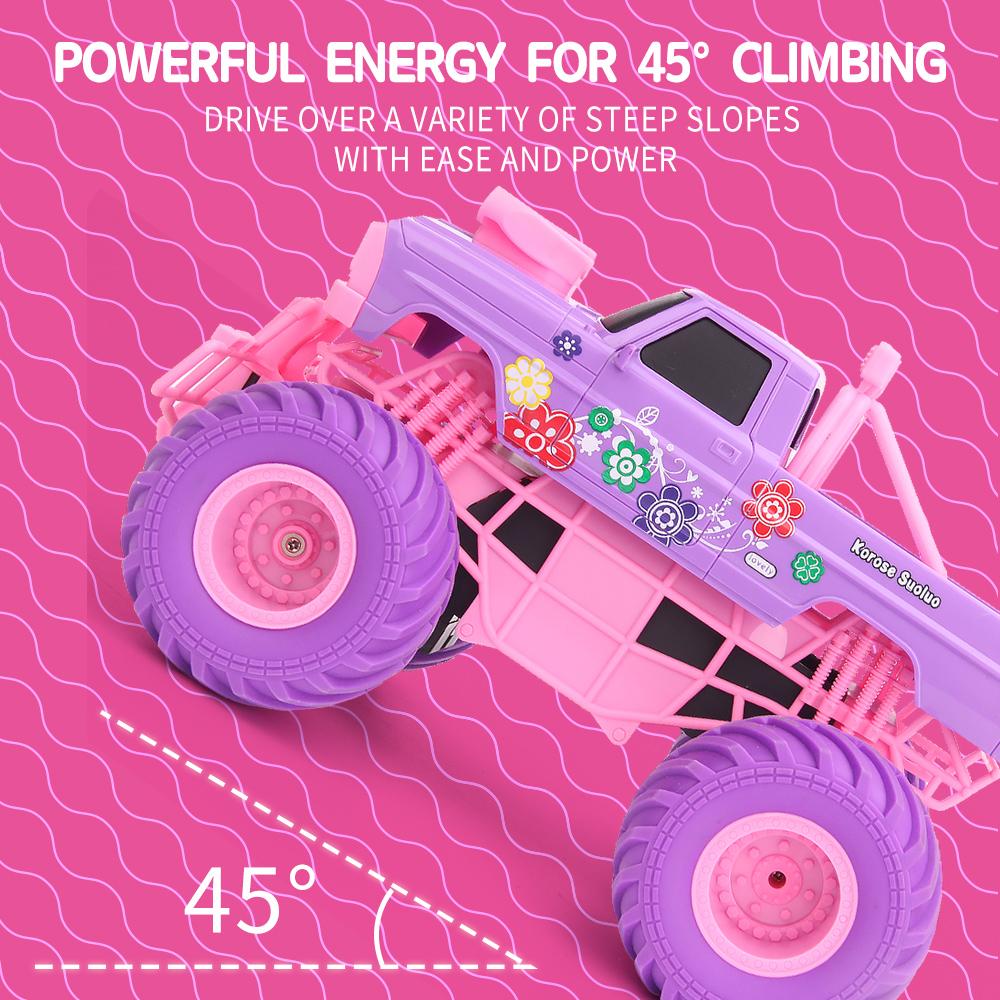 2204 New Pink Rc Car Electric Drive Off-Road 2.4G Big Wheel High Speed Purple Remote Control Trucks Girls Toys for Children