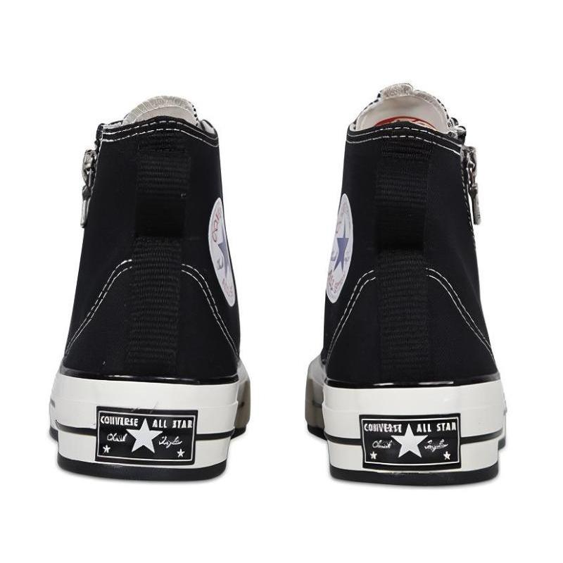 Converse 1970-е годы Молния RiRi Боковая молния Винтажная повседневная Нескользящая Износостойкая Высокие кеды Унисекс Черный