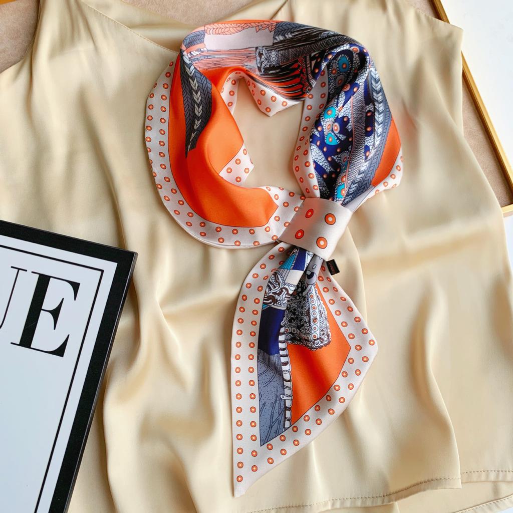 Длинный маленький шелковый шарф, высококачественная сумка для шарфа, универсальная подходящая к рубашке, шарф