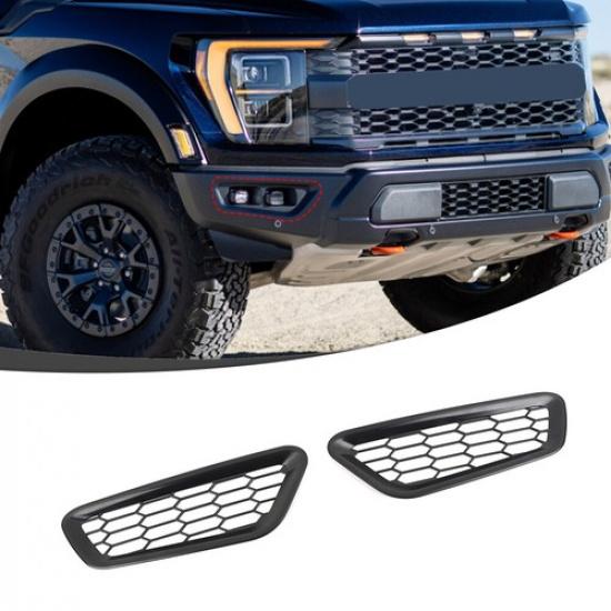 Front Bumper Fog Light Lamp Cover Bezel Trim For Ford F150 21+ Black Accessories