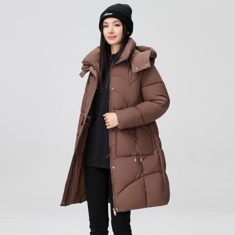 Куртка большого размера из хлопка, женская, средней длины, зимняя, с утолщенной талией и капюшоном, однотонная куртка Tide