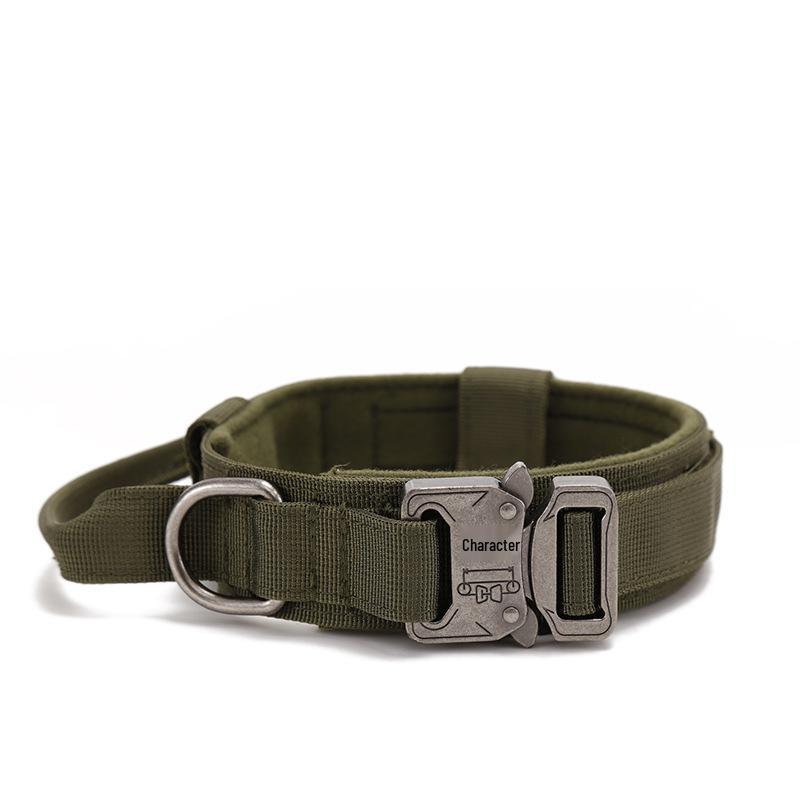 Adjustable Tactical K9 Dog Collar with Quick Release for Medium & Large Breeds