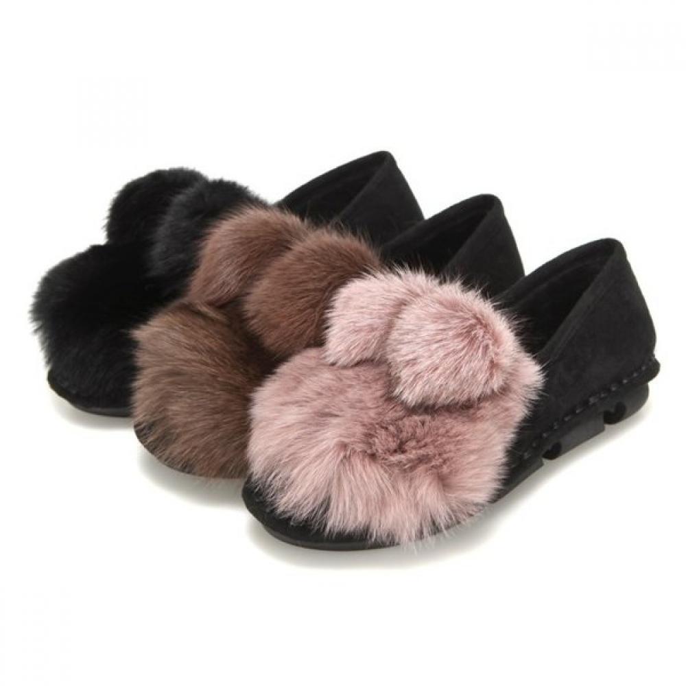 BARBARA Красивые лоферы из меха кролика Bbb579 Pk