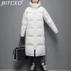 BITCED Couple's Matching Long Down-Filled Cotton Jacket Winter Thickened Warm Fashion Coat