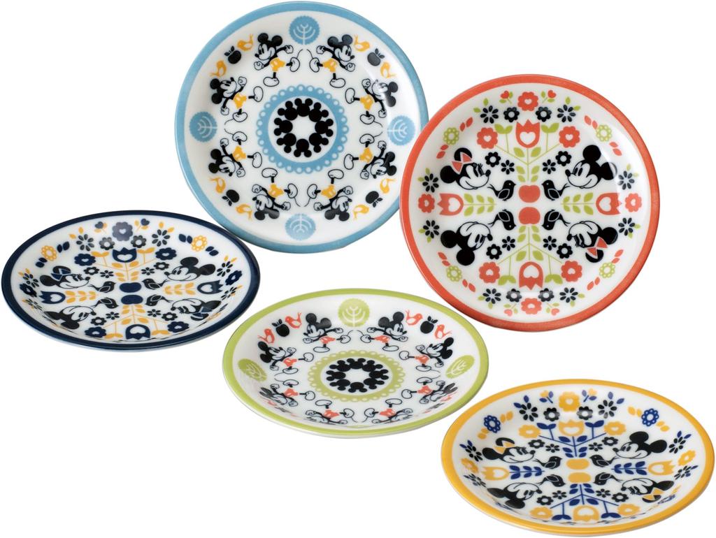 Maebata Disney Mickey Friends Small Set of 52875 & Plates, 5, D-MF69