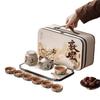 High-end Dunhuang White Porcelain Kung Fu Tea Set Cover Bowl Teacup Travel Tea Set Household Gift Box Gift