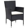Salon de jardin - MAISON EXCLUSIVE - Ensemble 5 pièces - Poly rotin noir - Table WPC - Coussins rembourrés