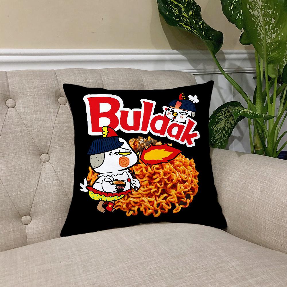 Чехол на подушку B-Buldak Ramen Квадратный чехол на диванную подушку Повседневный, приятный для кожи, удобный чехол на подушку