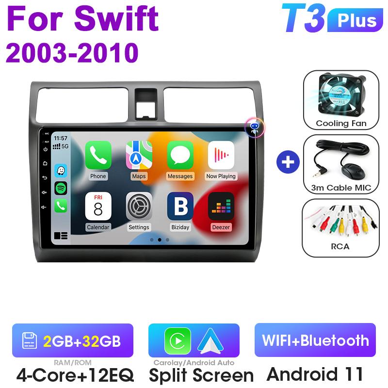 Android 12 Автомобильное радио для Suzuki Swift 2003 - 2010 2 Din GPS-навигация Carplay Auto Stereo интеллектуальные системы Smart Autoradio