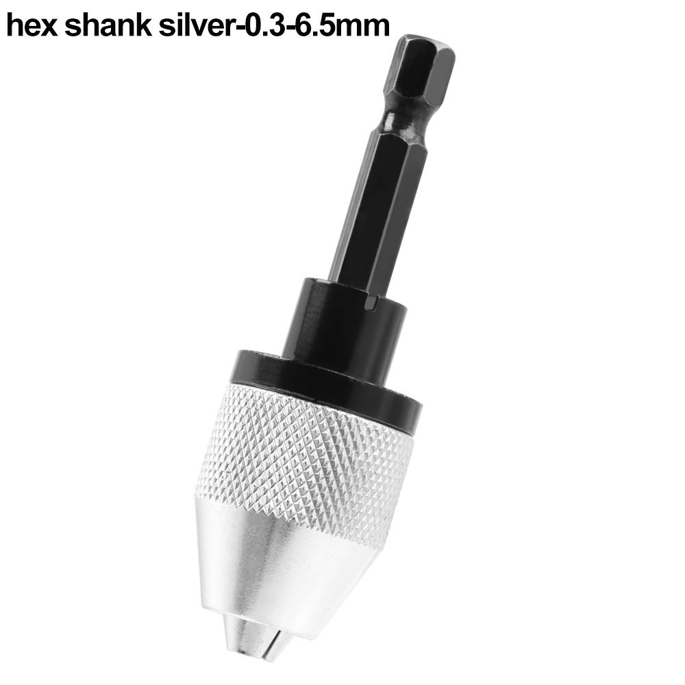 Shaft Quick Change Impact Drills Bits 1/4" Hex Shank Keyless Drill Chuck 0.3mm-8mm Round Shank