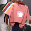 TWINFLAMES Cute Bear Printed T Shirt Women Oversized Cotton Summer Tees Soft Female Jumper Top