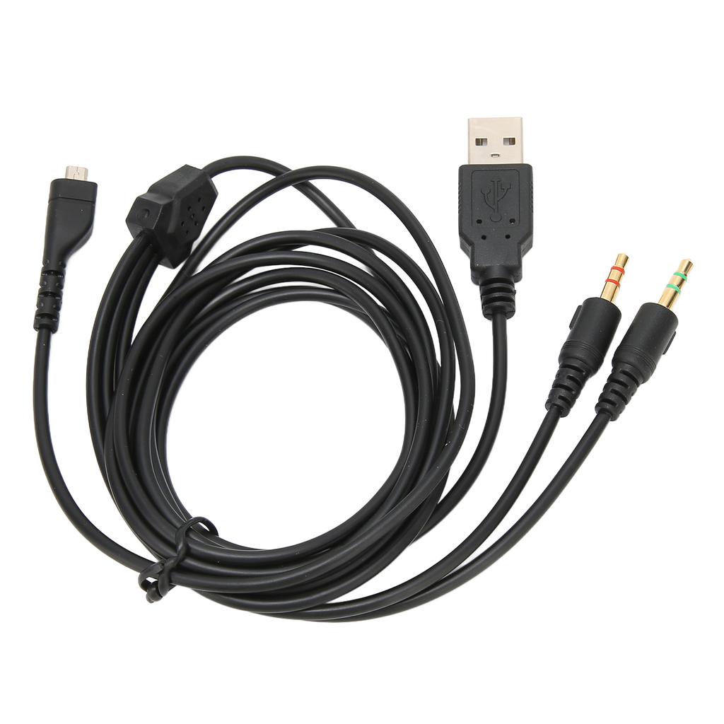 Headphone Audio Cable USB and 3.5mm Audio Jack Audio Cord with Lighting for SteelSeries Arctis