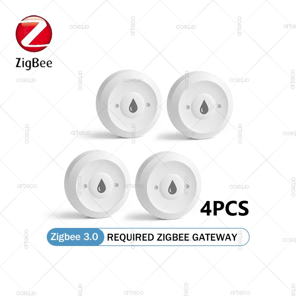 Датчик протечки воды Zigbee Умный дом Детектор затопления Перелив Сигнализация Удаленный мониторинг через приложение Tuya Smart Life Поддерживает Home Assistant Z2M
