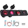4 In 1 Panel PD QC3.0 USB Car Charger LED Voltmeter Power Socket Power Outlet Toggle Switch for Truck Car Boats RV