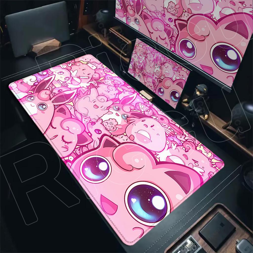 New Pink Cute Mouse Pad Pokemon Jigglypuff Mousepads Gaming Mousepad Large Keyboard Mat Desk Pad for Computer Laptop Mouse Pads