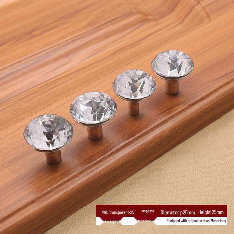 12 мм акриловая хрустальная и деревянная ручка для ящика с одним отверстием для шкатулки для драгоценностей