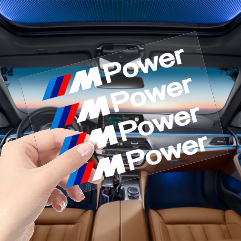 4 шт. наклейки на дверные ручки автомобиля, наклейки на шины и зеркала заднего вида для BMW M E34 E36 E60 E90 E46 E39 E70 F10 F20 F30 X5 X6 X1 M3 M5 M6 E71 F01 F02 F87