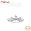 Tancise Classic 925 Sterling Silver Zircon Ring Ladies Jewelry Wedding Promise Party Gift