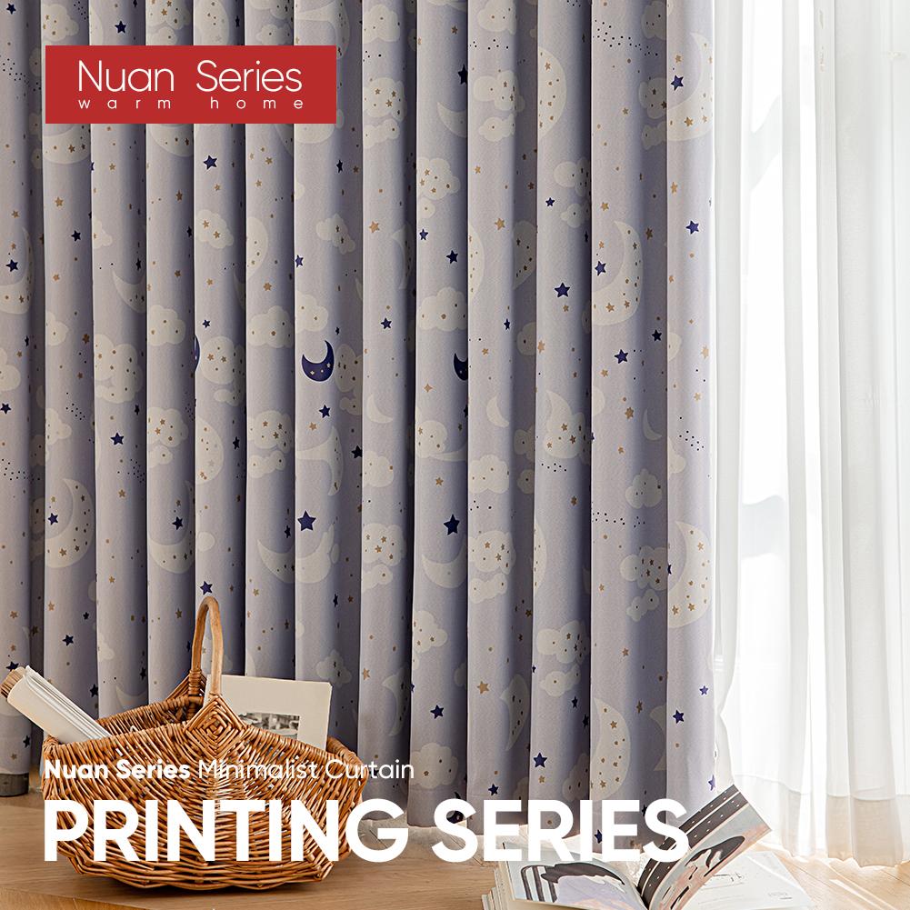 1 шт. Nuan Series 70-80% затемняющие шторы с рисунком ночного неба и принтом для спальни, гостиной, домашнего декора
