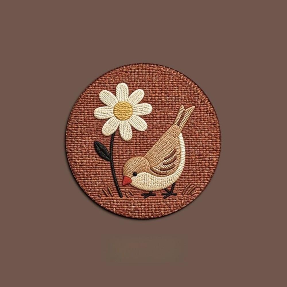 4Pcs/set Non-slip Round Placemat Imitation Woven Table Mat New Coffee Cup Mat