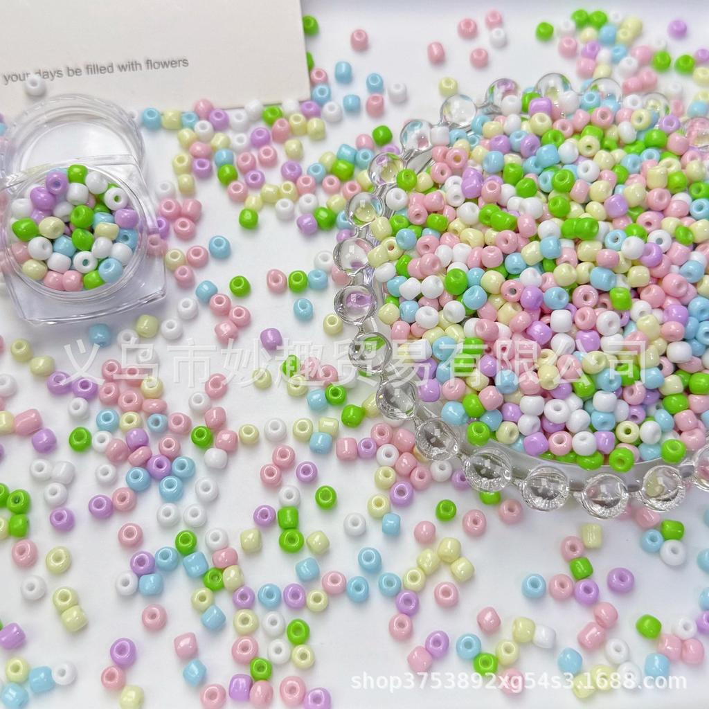 4Mm Solid Color Paint Beads Glass Rice Beads Handmade Diy Jewelry Accessories Nail Art Slime Pinch Music Filler