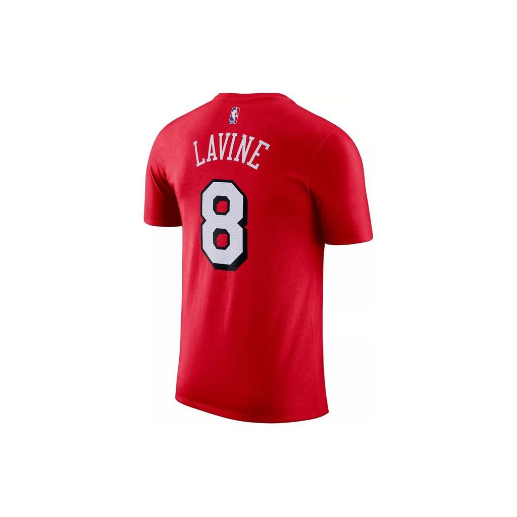 Nike Футболка с круглым вырезом и буквенным принтом, короткий рукав, Chicago Bulls Zach Lavine 8, мужские топы, красные DA7364-658