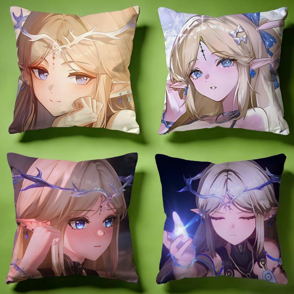 Hot CCartethyia Wuthering Wavesable Cushion Cover Versatile DoubleSided Pillow Case Fit for Sofa Bed Car Daily Decor