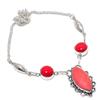 Natural Italian Red Coral Gemstone 925 Sterling Silver Jewelry Necklace 18" A2y81