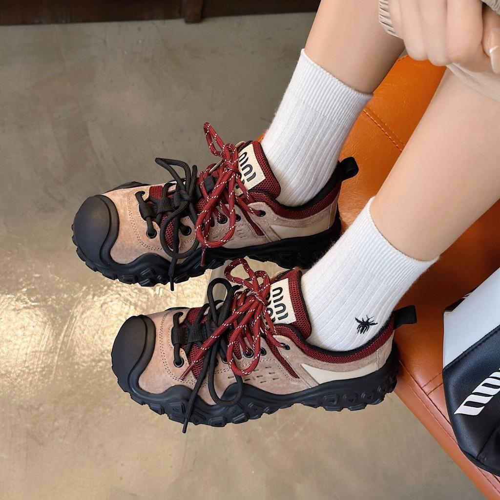 2025 осень новые противоударные походные ботинки походные повседневные ботинки женские на платформе с увеличением высоты спортивные уличные уродливые милые папины кроссовки