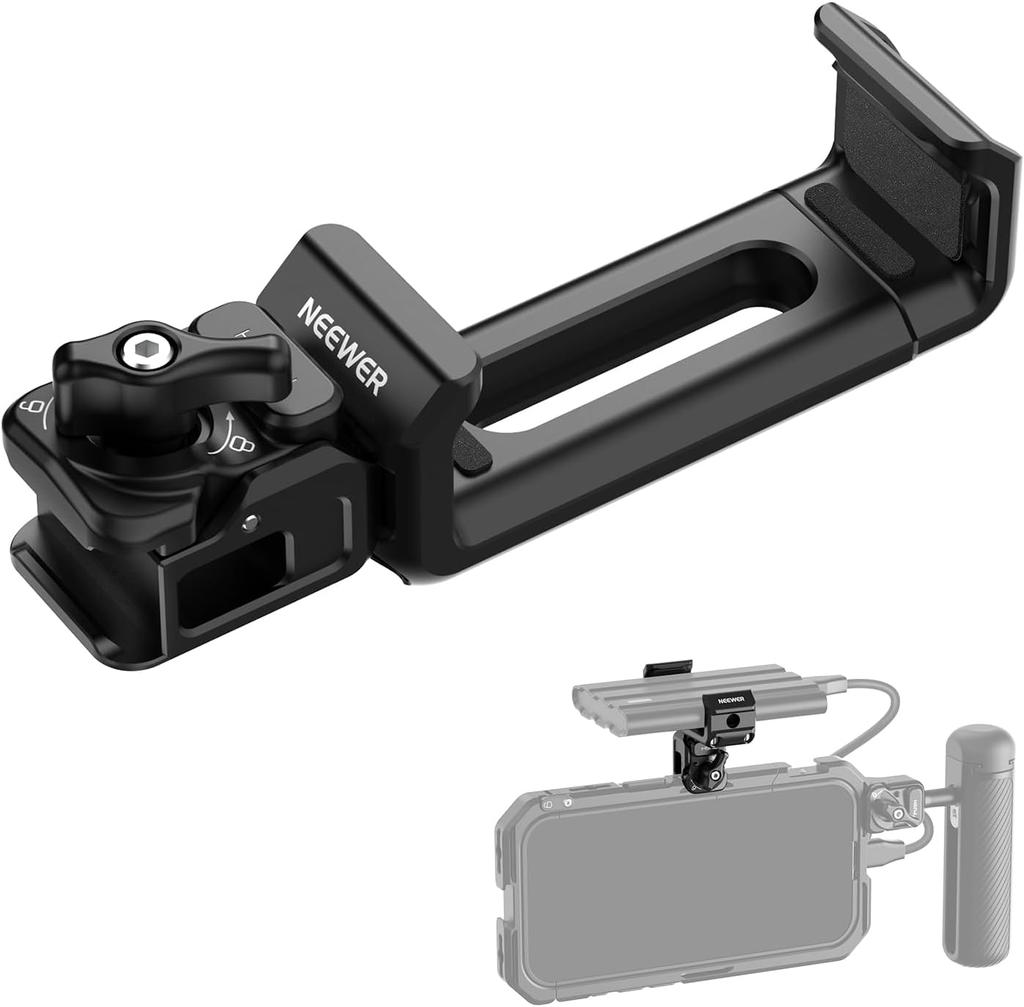 NEEWER Quick Release SSD Holder for Phone Cage 55-75mm Adjustable SSD Mounting Bracket Clamp Accessories for iPhone Samsung