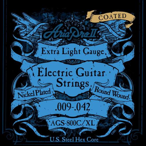 Ariapro II AGS-800C XL Coated Nickel Extra Light Electric Guitar Strings